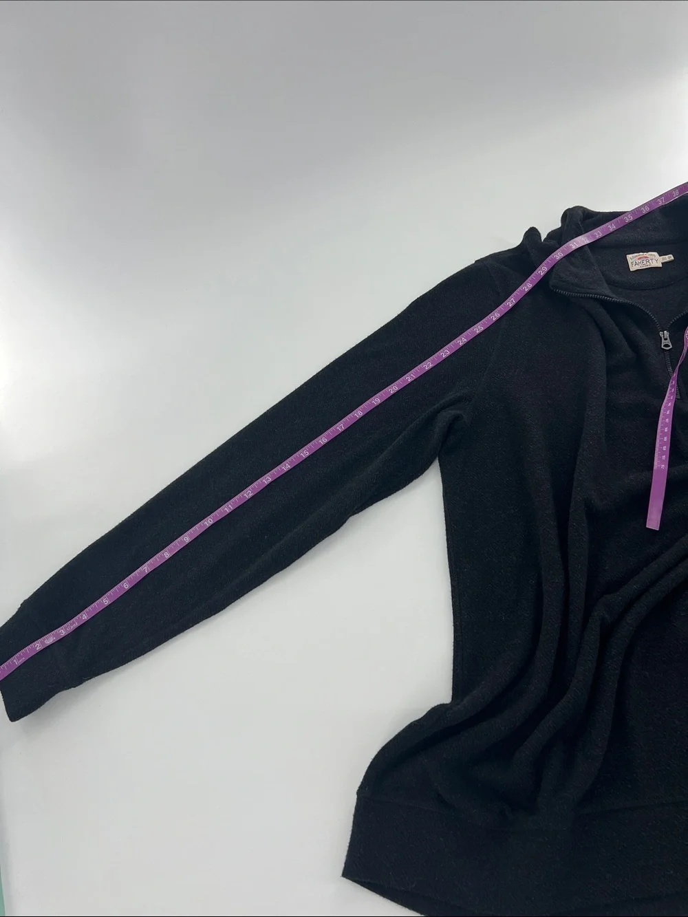 Faherty Men's Black Zip-Up Mock Neck Quarter Zip Sweater Layering XL Tall